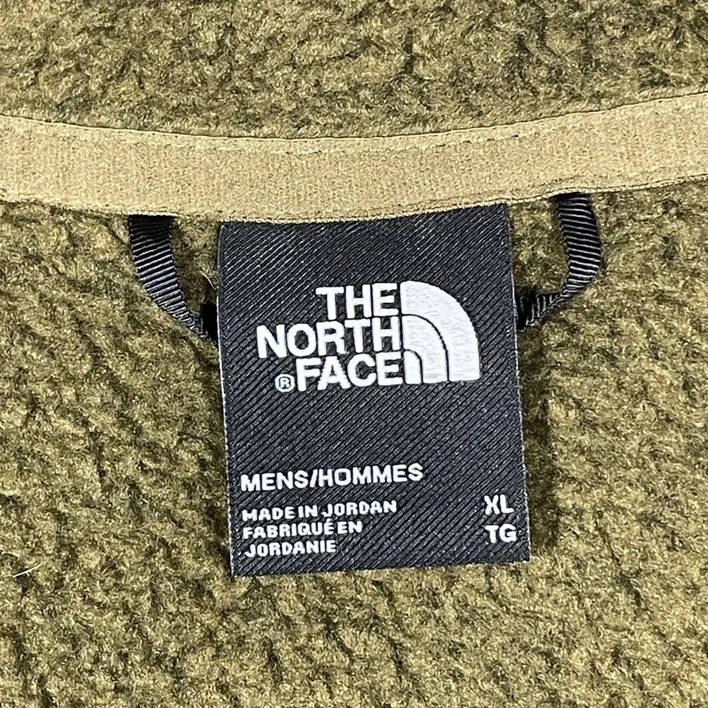 The North Face Mens XL Gordon Lyons Quarter Zip Fleece Pullover Olive Green